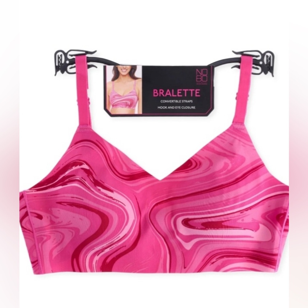 Pink marble patterned contour/wire-free "Bonded Voop" No Boundaries XXL. New!